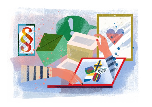 Illustration med symboler för olika minoriteter